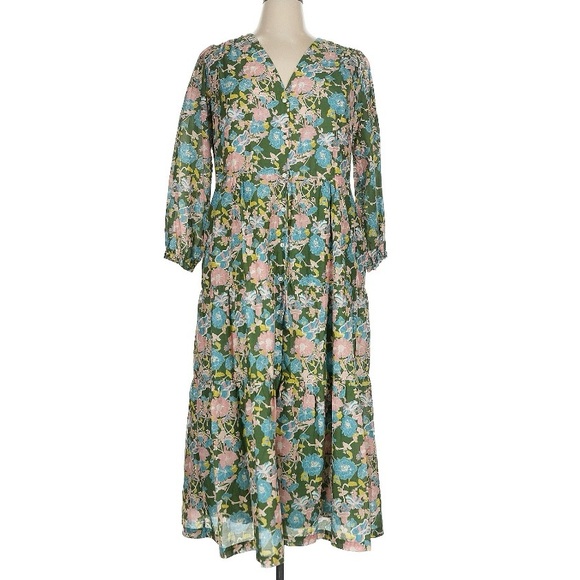 Trovata California Dresses & Skirts - Trovata California Birds of Paradise Brand XL silk Floral Long Sleeve Dress maxi